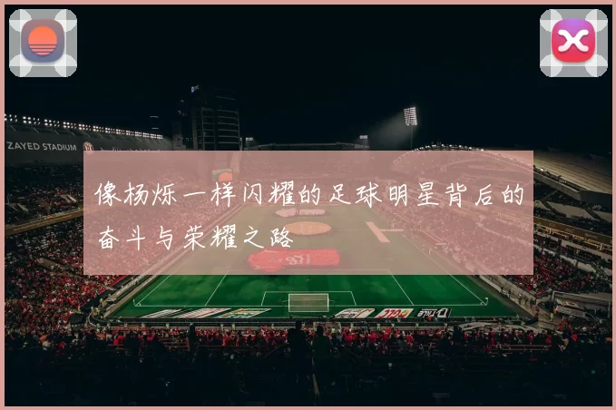 像杨烁一样闪耀的足球明星背后的奋斗与荣耀之路